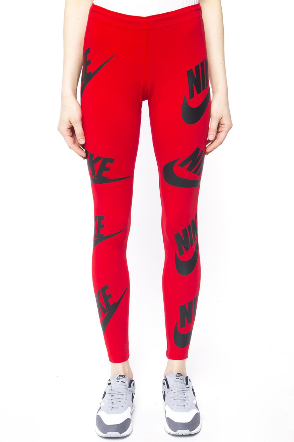 red and black nike leggings